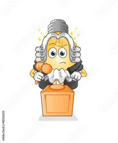 bulb judge holds gavel. character vector