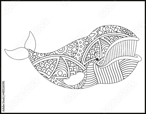 dolphin mandala coloring page, sea life set coloring page mandala design