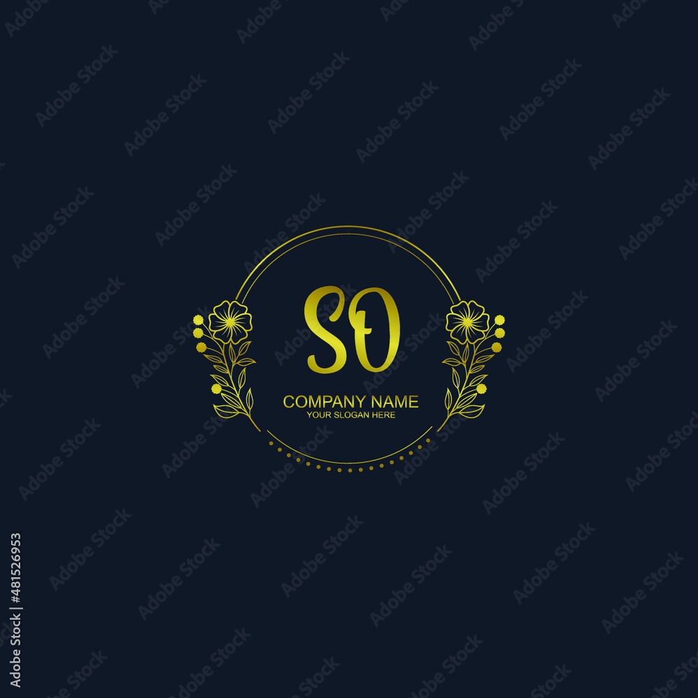 SO initial hand drawn wedding monogram logos SO initial hand drawn wedding monogram logos