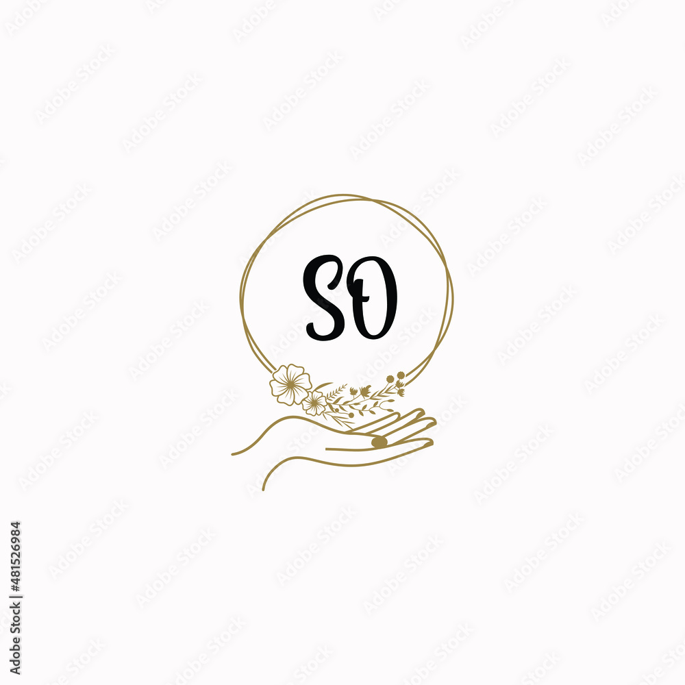 SO initial hand drawn wedding monogram logos SO initial hand drawn wedding monogram logos