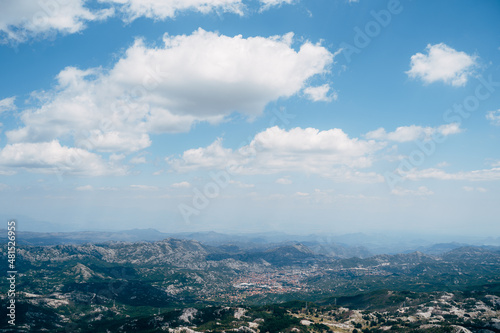 View from Mount Lovcen to the town of Cetinje. Montenegro