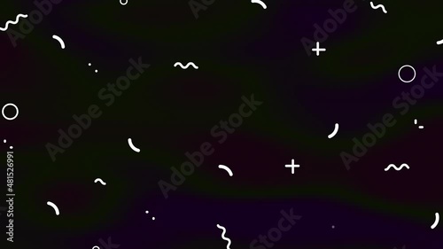 Trend flat cartoon background with shape animation. Loope.