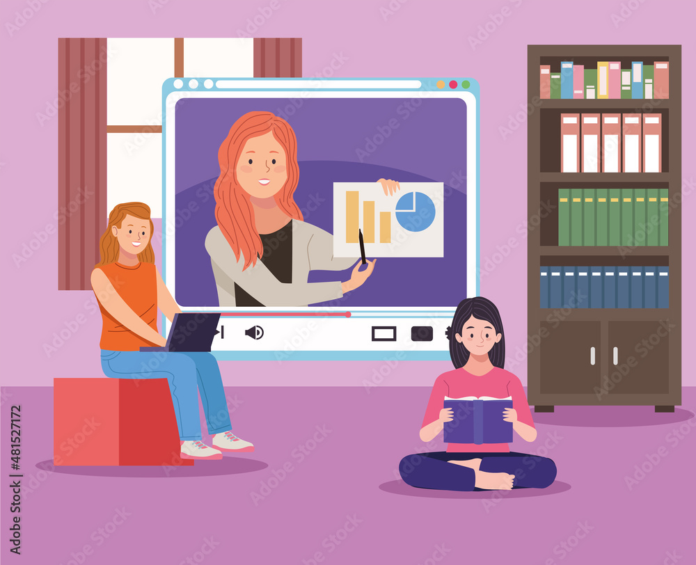 female students in elearning