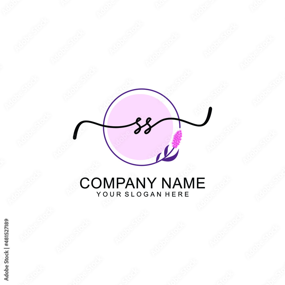 Initial SS beauty monogram and elegant logo design handwriting logo of initial signature Initial SS beauty monogram and elegant logo design handwriting logo of initial signature