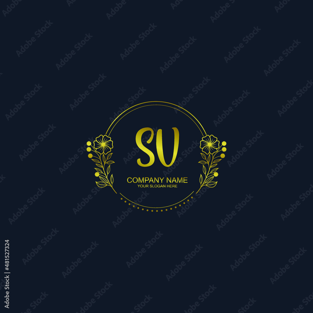 SV initial hand drawn wedding monogram logos