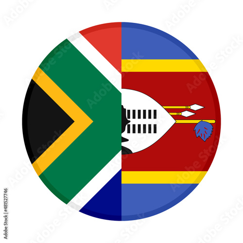 round icon with south africa and swaziland flags. vector illustration isolated on white background photo