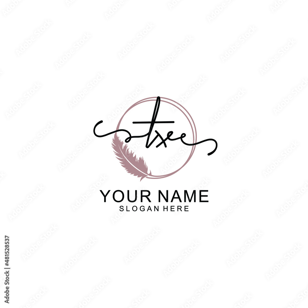 Initial TX beauty monogram and elegant logo design handwriting logo of initial signature Initial TX beauty monogram and elegant logo design handwriting logo of initial signature