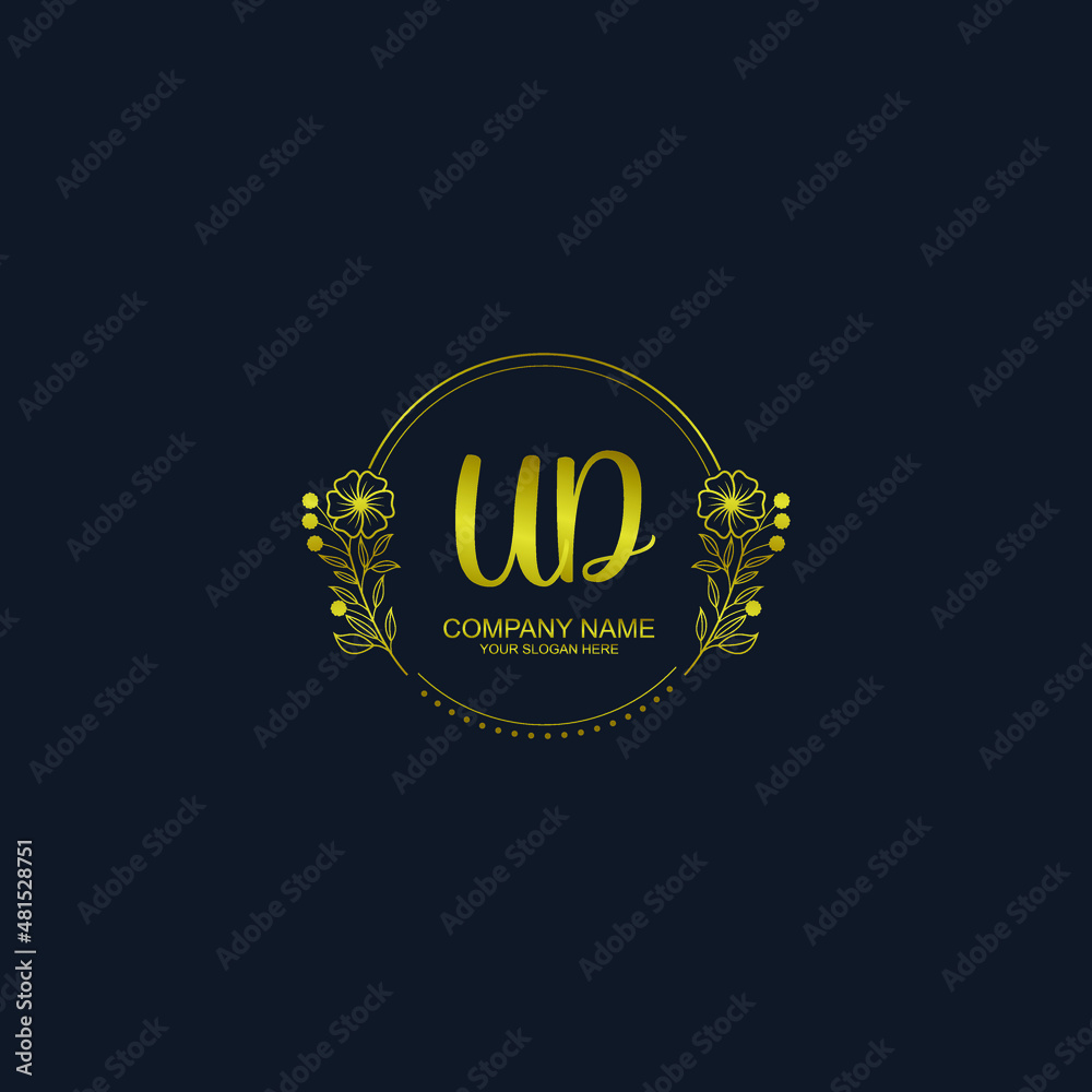 UD initial hand drawn wedding monogram logos UD initial hand drawn wedding monogram logos