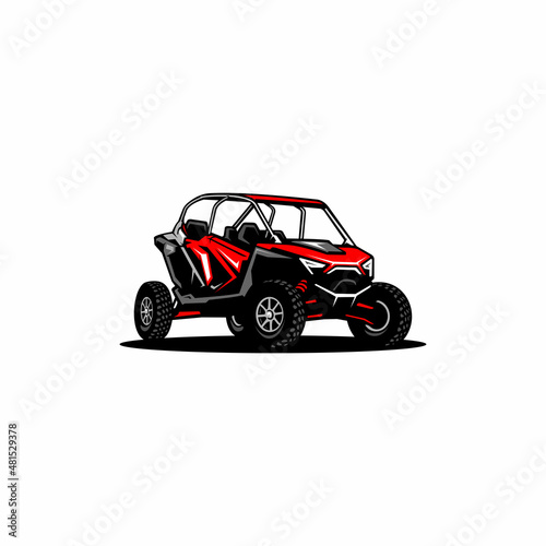 Red UTV illustration vector. good for team and racing club logo