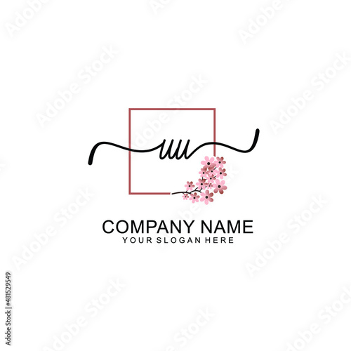 Initial UU beauty monogram and elegant logo design  handwriting logo of initial signature photo