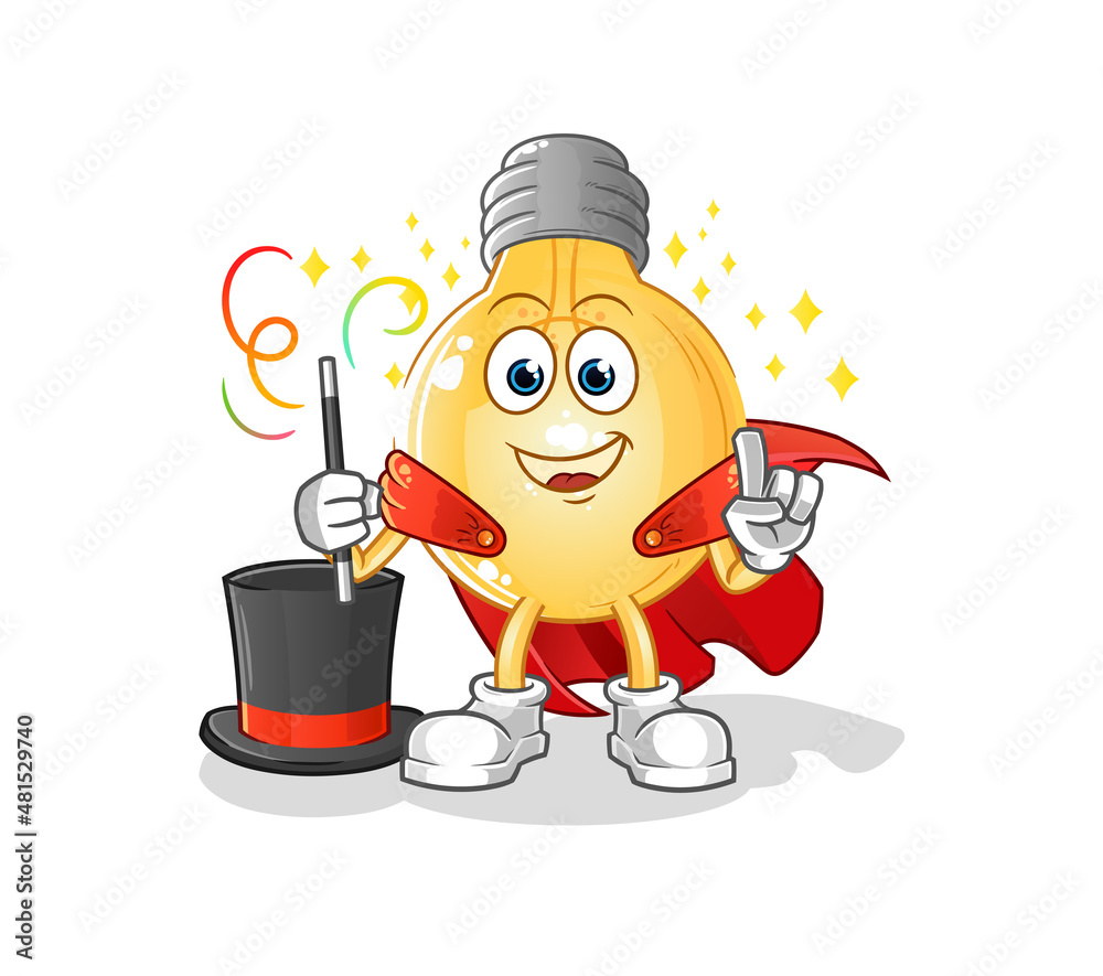 Obraz premium bulb magician illustration. character vector