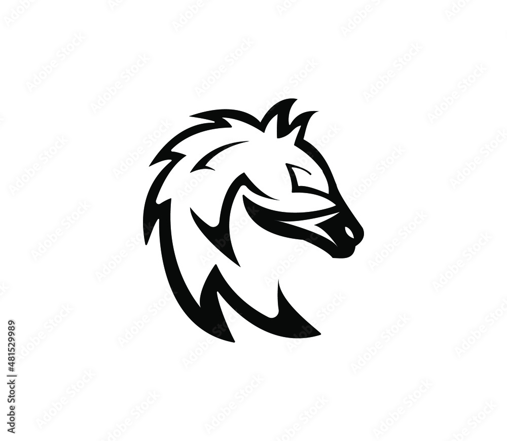 horse head concept, simple logo vector. 