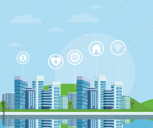smartcity and apps icons