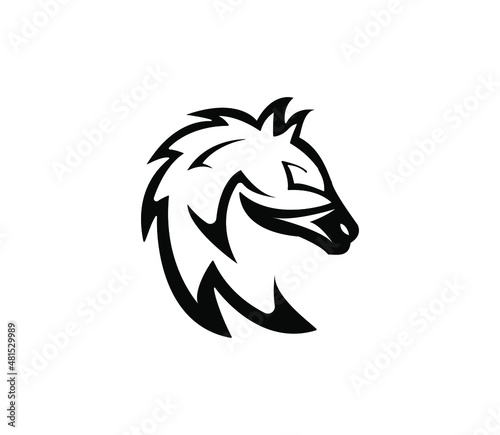 horse head concept, simple logo vector. 