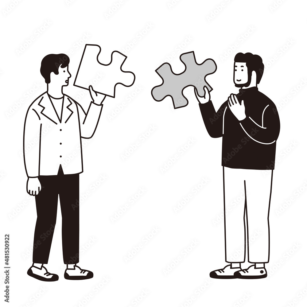 パズルのピースを持つシンプルな男性のイラスト Stock Vector Adobe Stock パズルのピースを持つシンプルな男性のイラスト Stock Vector Adobe Stock