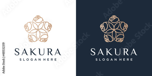 circular flower logo template