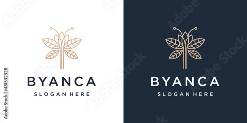 creative leaf, flower and firefly logo template