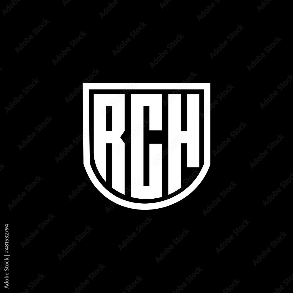 RCH letter logo design with black background in illustrator, vector ...