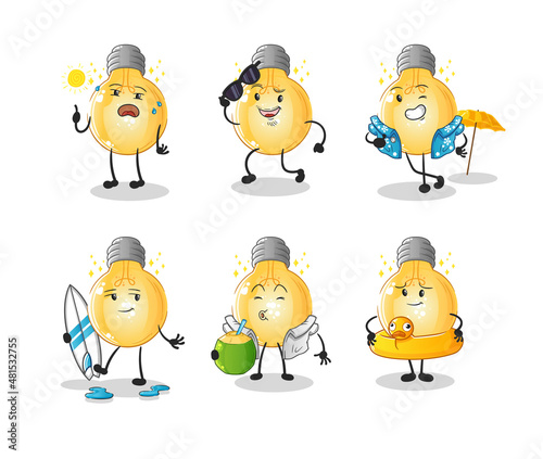 bulb holiday character. cartoon mascot vector