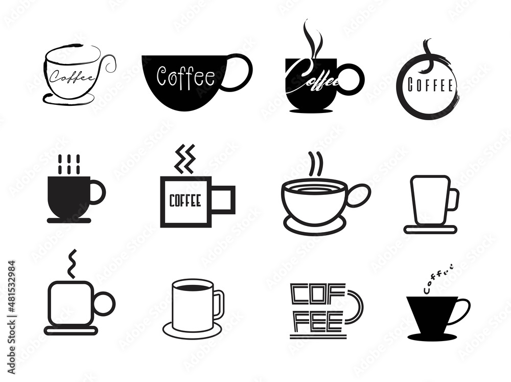 coffee mug icons in various styles.