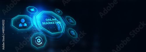 Digital Marketing Technology Solution for Online Business Concept. Business, Technology, Internet and network concept.3d illustration