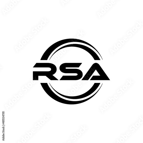 RSA letter logo design with white background in illustrator  vector logo modern alphabet font overlap style. calligraphy designs for logo  Poster  Invitation  etc.