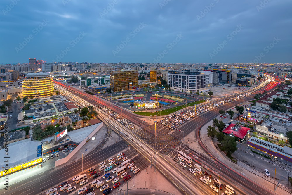 Aerial View of Salwa Road C Ring Road Doha Qatar	
