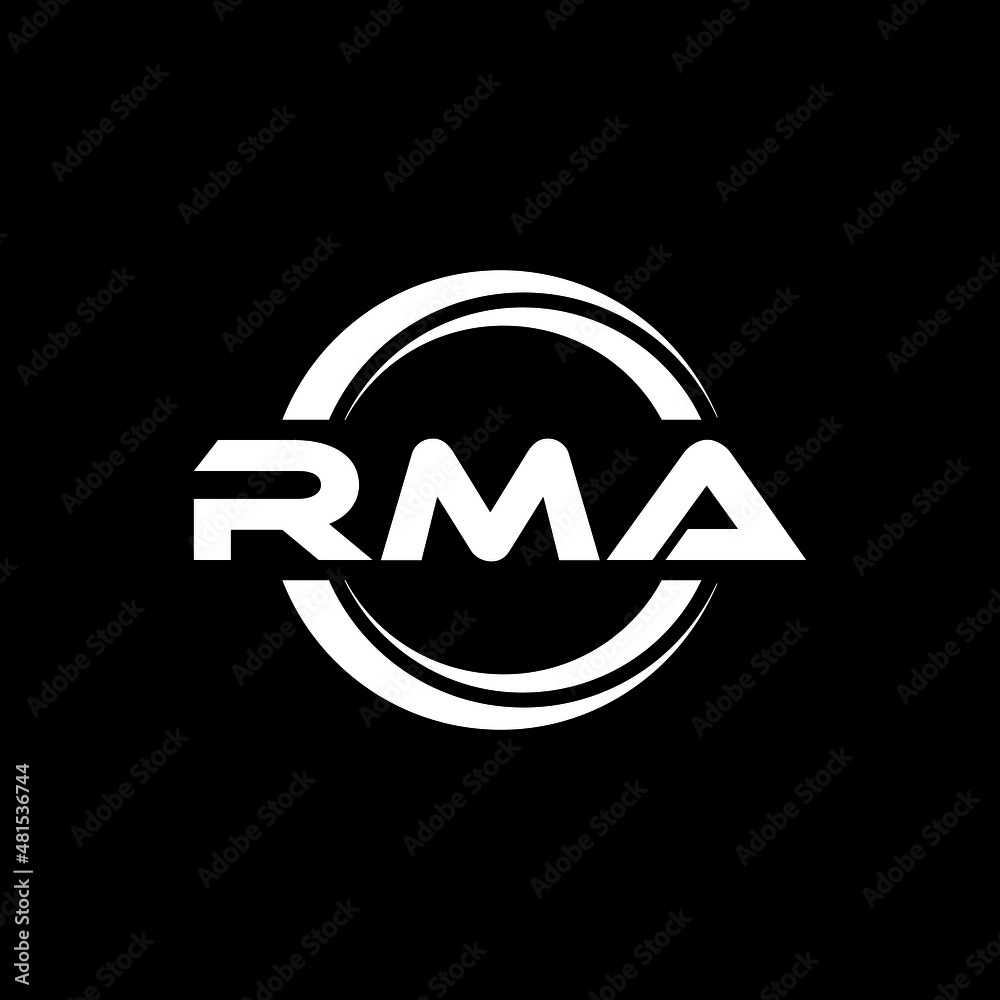 RMA letter logo design with black background in illustrator, vector logo modern alphabet font overlap style. calligraphy designs for logo, Poster, Invitation, etc. RMA letter logo design with black background in illustrator, vector logo modern alphabet font overlap style. calligraphy designs for logo, Poster, Invitation, etc.