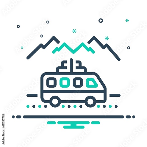 Bilde på lerret Mix icon for trips