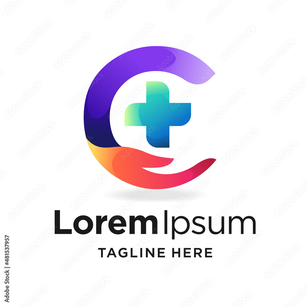 health care logo with gradient color concept health care logo with gradient color concept