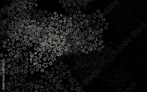 Dark Gray vector texture with beautiful stars.
