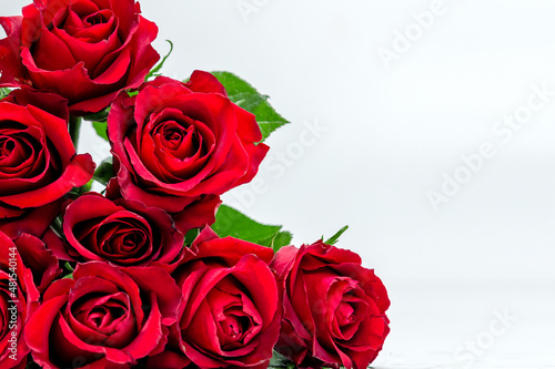 Lovely bouquet of red roses. Valentine s Day and International Women s Day