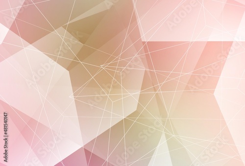 Fotografie Light Pink, Green vector layout with lines, triangles.
