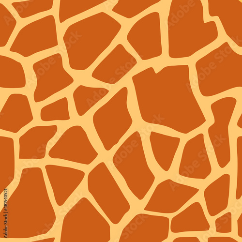 Hand drawn animal skin shapes seamless pattern, giraffe spots texture. Abstract background for wrapping paper, textile, wallpaper.