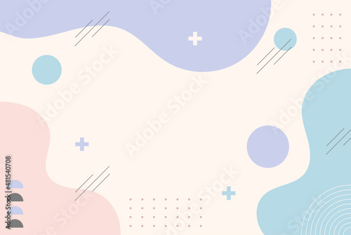Abstract background. Hand drawing various shapes and memphis element. Trendy modern contemporary vector illustration. Every background is isolated. Pastel color