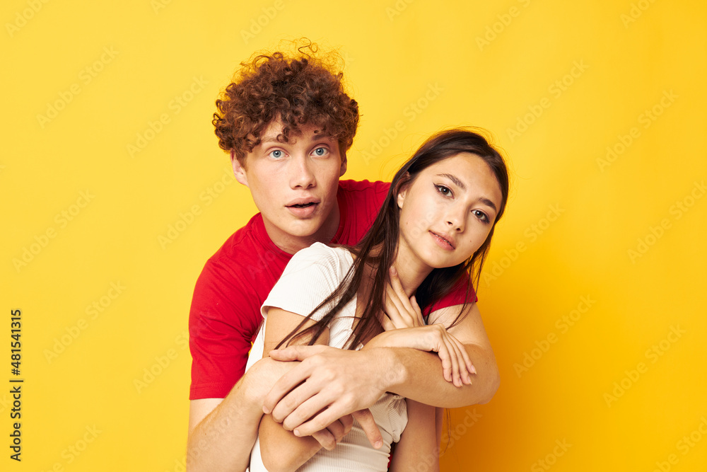teenagers Friendship posing hugs together Lifestyle unaltered teenagers Friendship posing hugs together Lifestyle unaltered