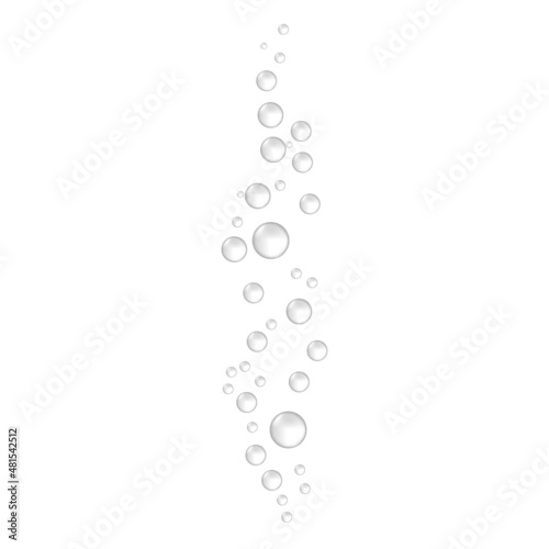 Underwater hissing air bubbles. Carbonated drink. Vector illustration.