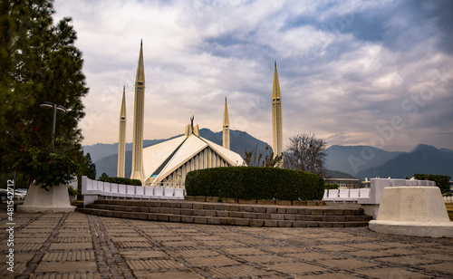 A beautiful view of Faisal Mosque,  Islamabad, Pakistan. 19 January 2022