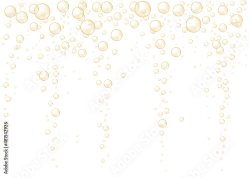 Underwater hissing air bubbles. Carbonated drink. Vector illustration.