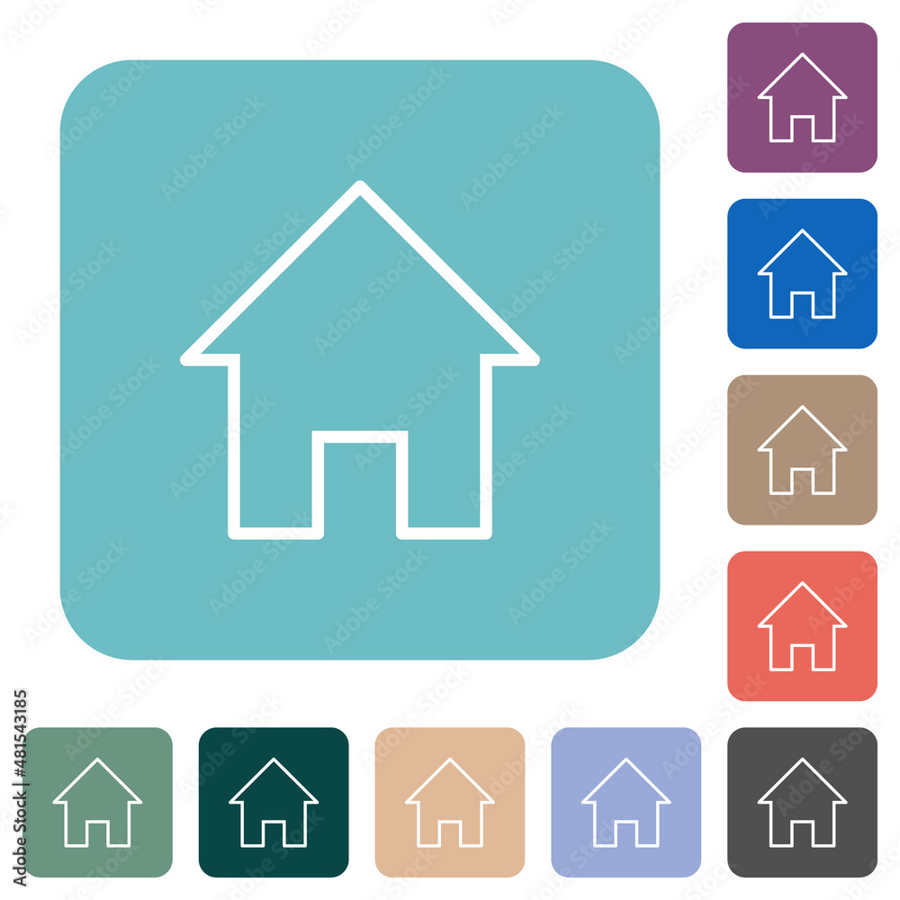 Home outline rounded square flat icons