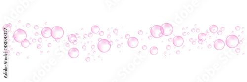 Underwater hissing air bubbles. Carbonated drink. Vector illustration.