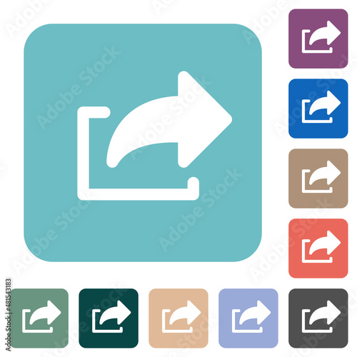 Export symbol solid rounded square flat icons