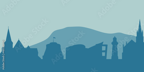 City skyline background. Wellington, New Zealand