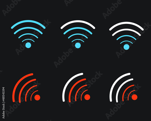 Wi-Fi internet icon. Vector wi fi wlan access, wireless wifi hotspot signal sign