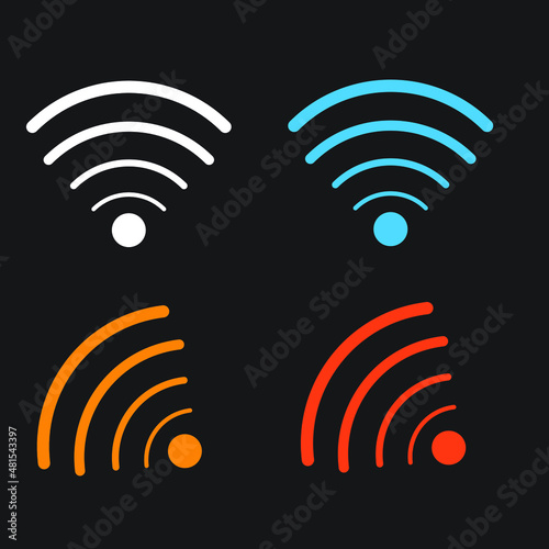 Wi-Fi internet icon. Vector wi fi wlan access, wireless wifi hotspot signal sign