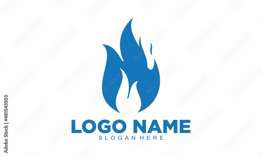 Blue fire elegant vector logo