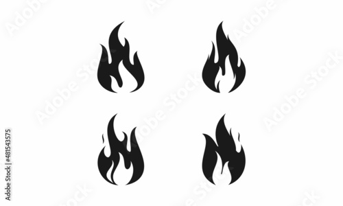 Fire flame set illustration vector design