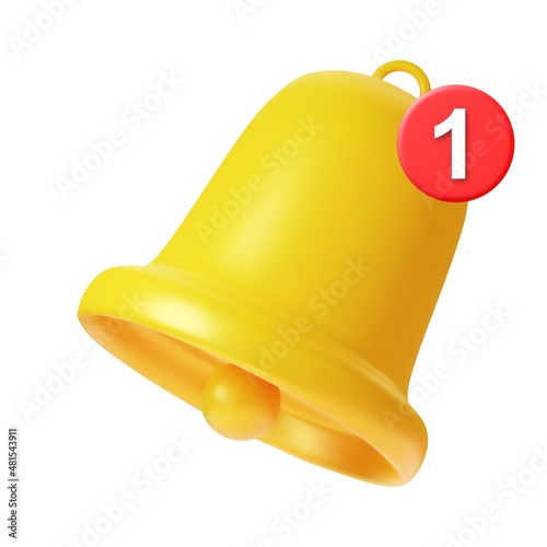 3d notification bell icon