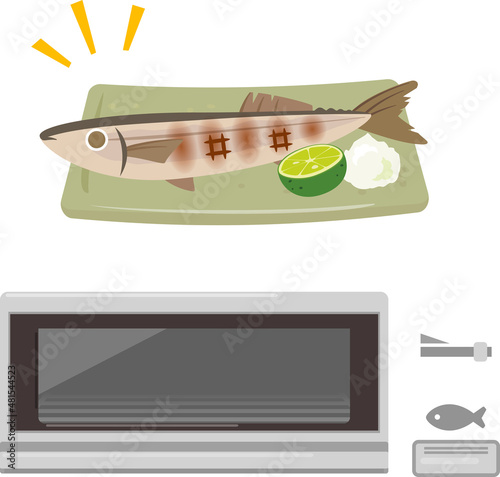 ガスレンジの魚焼きグリル