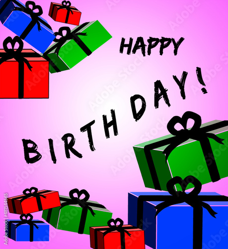 Happy birthday typography vector design for greeting cards and posters with  gift box, design template for birthday party.